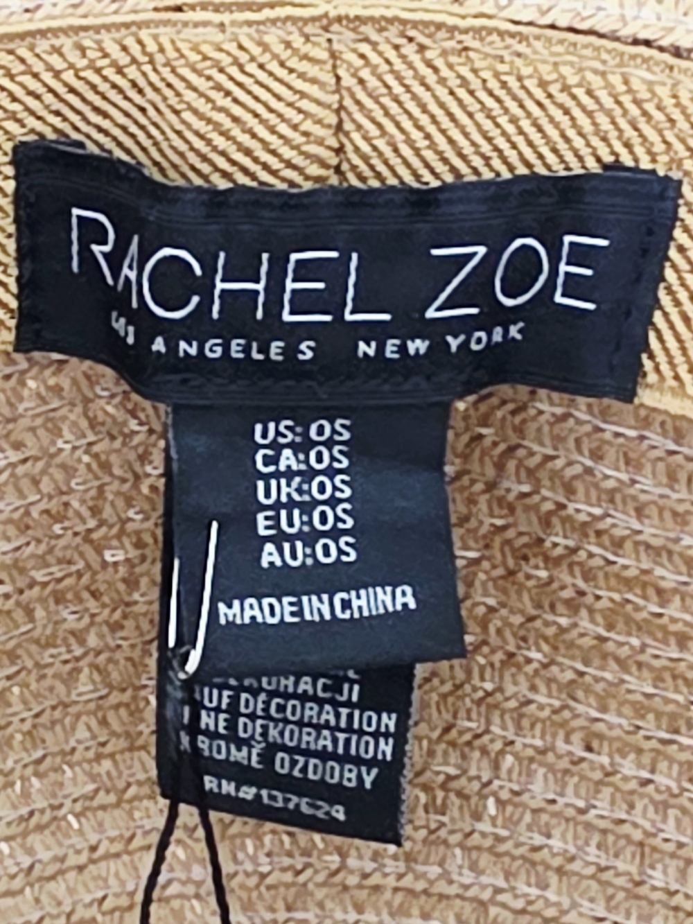 Rachel Zoe Tan Straw Hat with Fan